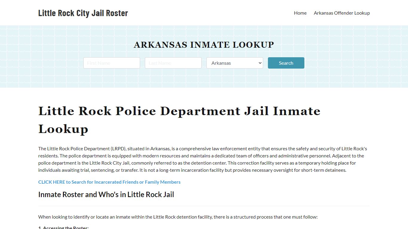 Little Rock Police Department & City Jail, AR Inmate Roster, Arrests ...